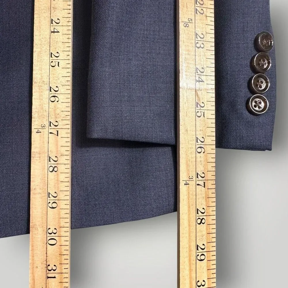 J.CREW THOMPSON Mens Navy Blazer Sport Coat Two Button Suit Jacket 38R Wool